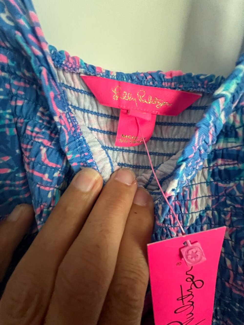 NWT Lilly Pulitzer Kailua Smocked Dress Boca Blue Its A Sailabration XS - Picture 5 of 7